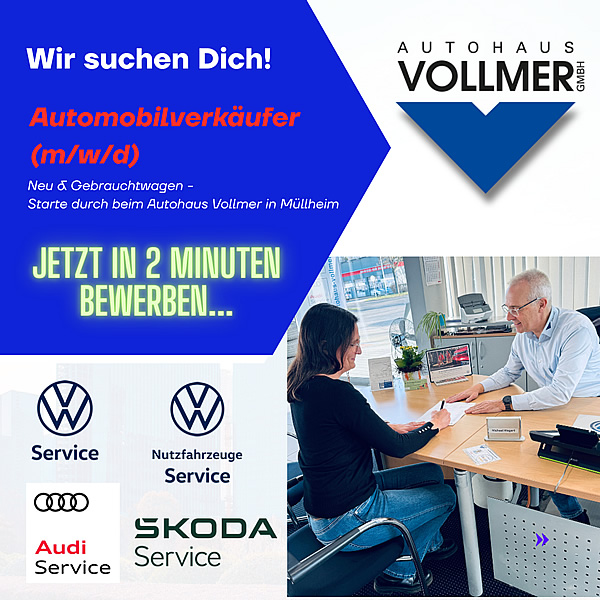 260206 Stellenanzeige-Autoverkäufer für das Autohaus Vollmer in Müllheim